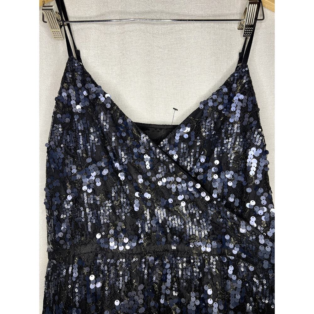 Express Black Silver Sequined Sparkly Sexy Lined Strapless Mini Dress - Picture 2 of 11